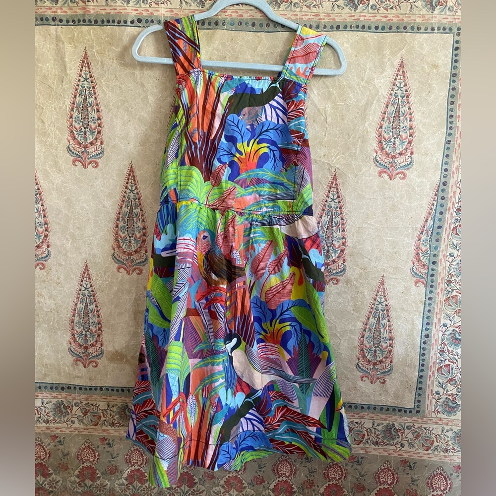 Anthropologie the art of Orange Sigal Tropical print Dress - Picture 12 of 14